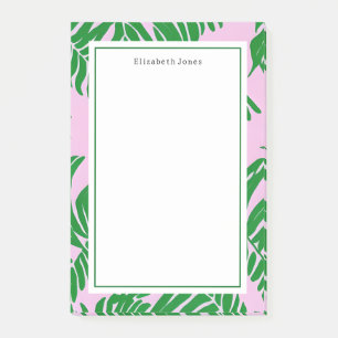Bloco De Notas Palm Tree Pink + Green Preppy