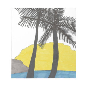 Bloco De Notas Palm Tree Sunrise