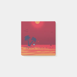 Bloco De Notas Palm Trees Praia, Plascinante Sunset