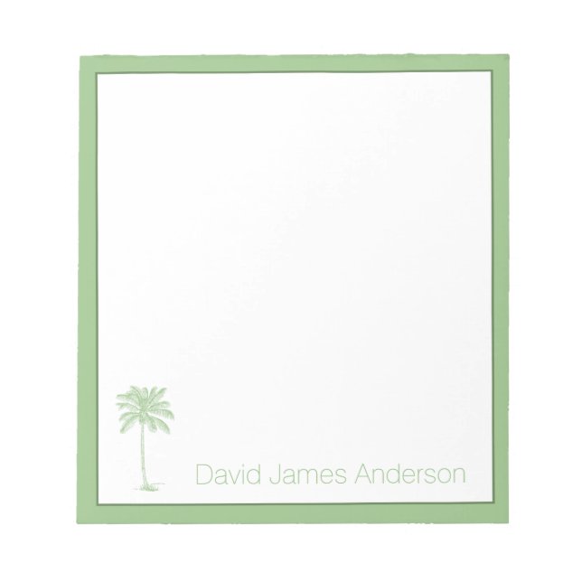 Bloco De Notas Palmeira Palmetto Verde e Branco Personalizada (Frente)