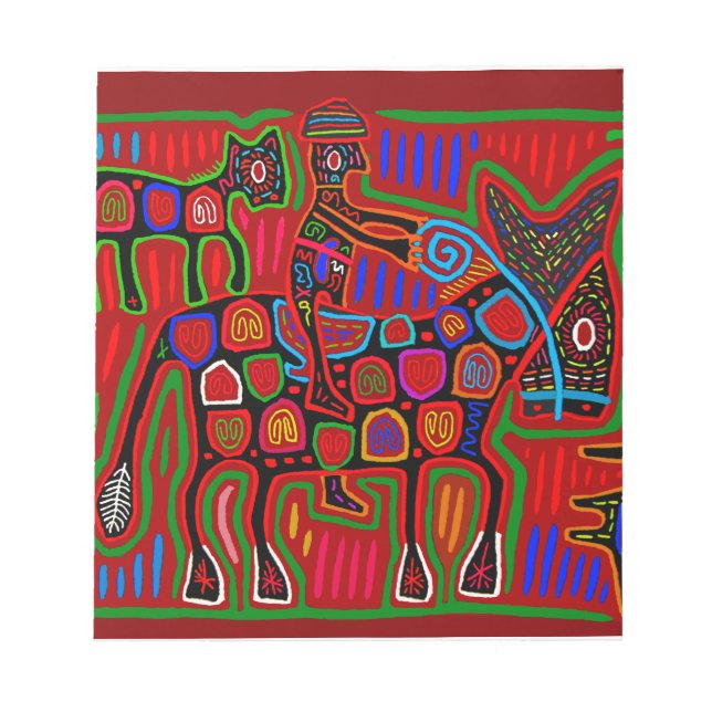 Bloco De Notas Panamá Mola - Salve um Cavalo Passeando um Cowboy (Frente)