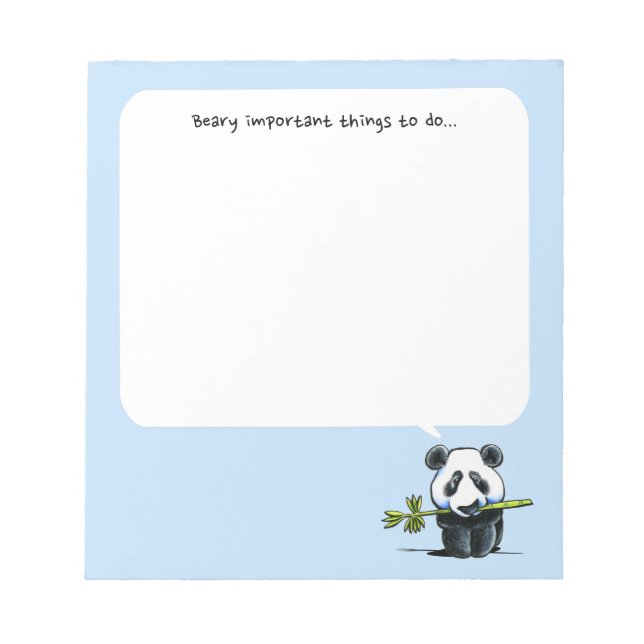 Bloco De Notas Panda c/ Bambu Fazer Pad Azul (Frente)