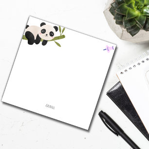 Bloco De Notas panda fofinho personalizado em um Posto de ramos -