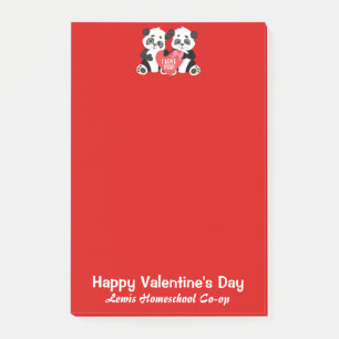 Bloco De Notas Panda Homeschool Co-op Dia de os namorados