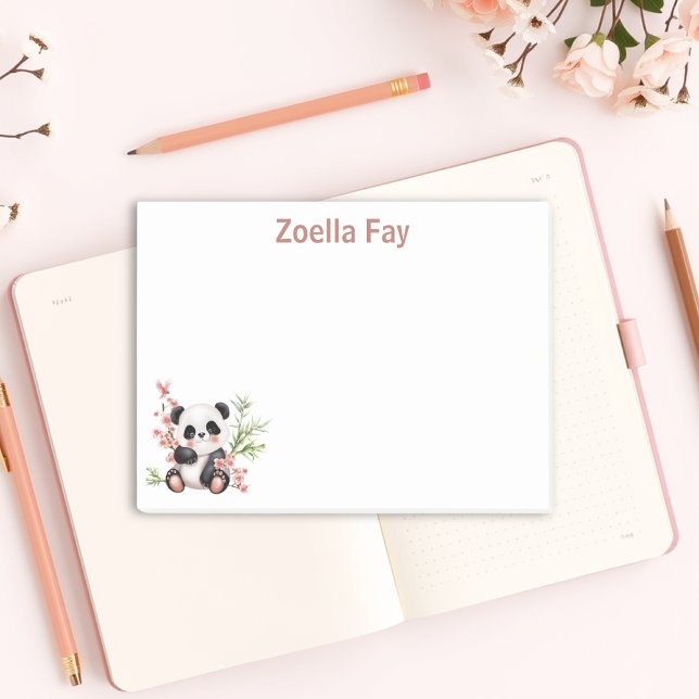 Bloco De Notas Panda Personalizado no Estilo Anime Kawaii (Personalized Kawaii Anime Japanese Style Panda Bear Post it Notes)