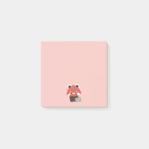 Bloco De Notas Panda Vermelha Bonita com Sono