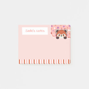 Bloco De Notas Panda Vermelha Cor-de-Rosa, Cor-de-rosa Panda Peek