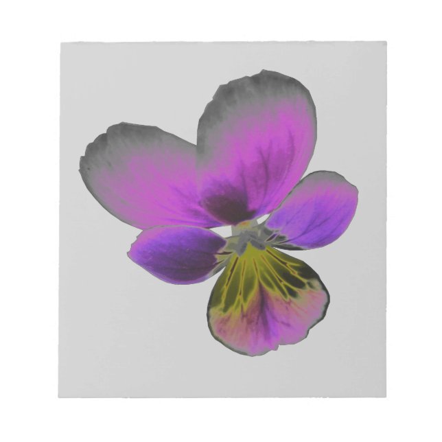 Bloco De Notas Pansy Wild Dark Roxo Notepad (Frente)