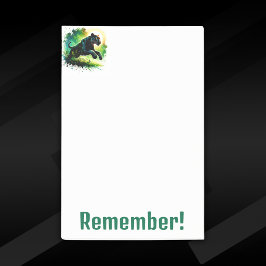 Bloco De Notas Pantera Negra com arredores verdes |