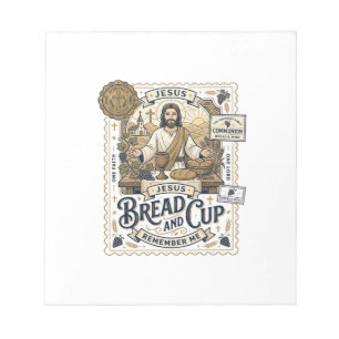Bloco De Notas Pão E Cálice Jesus Comunhão Fé Cristã Vint