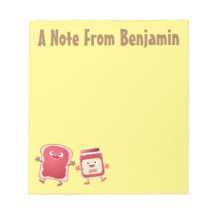 Bloco De Notas Pão e personagens de desenho animados de geleia e