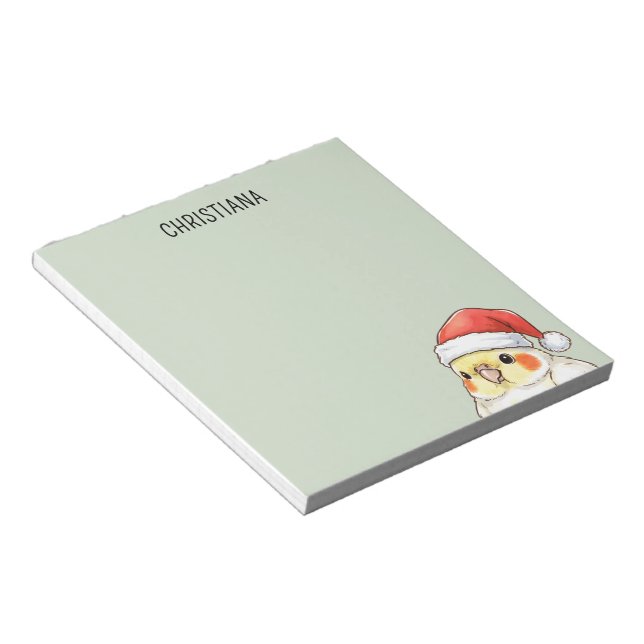 Bloco De Notas Papagaio-do-nordeste de Natal Personalizado Usando (Inclinado)
