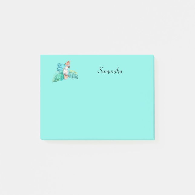 Bloco De Notas Papagaio Tropical Personalizado 4x3 (Frente)