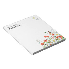 Bloco De Notas Papagaios, flores silvestres e borboletas