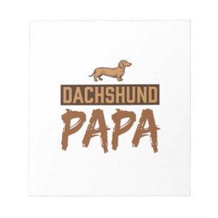 Bloco De Notas Papai Dachshund Gravação Vintage Design de Papai C