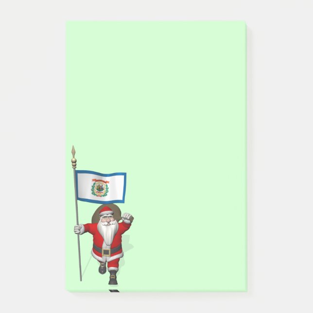 Bloco De Notas Papai Noel Com Alferes Da Virgínia Ocidental (Frente)