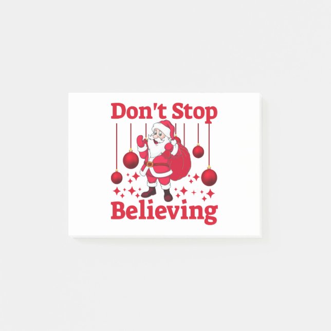 Bloco De Notas Papai Noel de Natal acreditando (Frente)