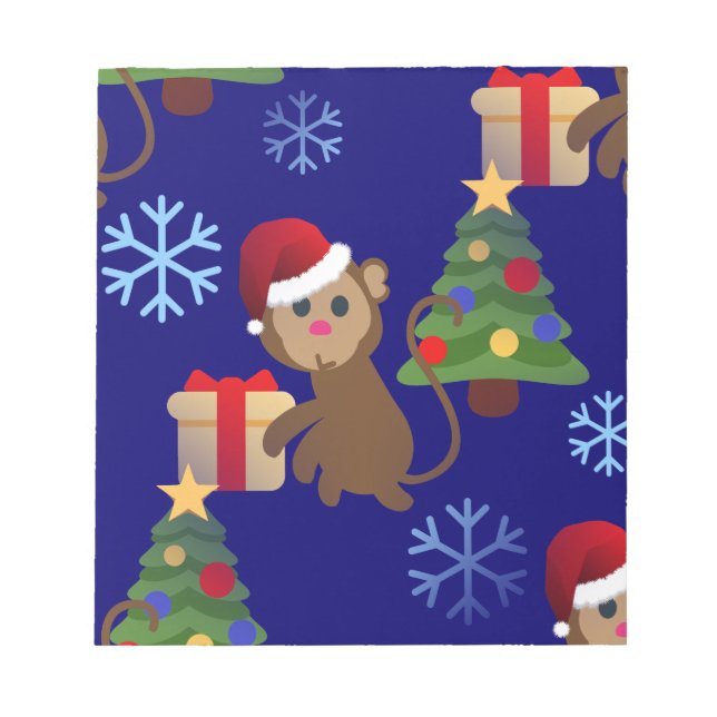 Bloco De Notas papai noel de natal, macaco emoji (Frente)