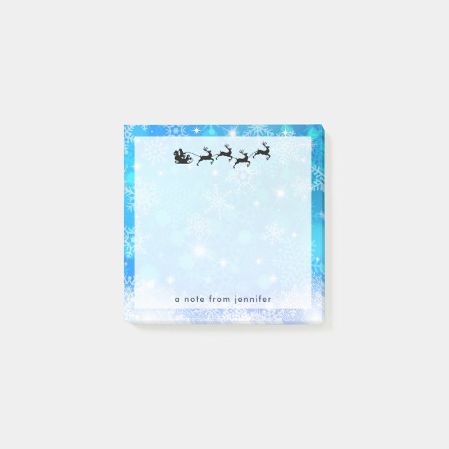 Bloco De Notas Papai Noel e sua Reindeer Voadora Natal (Frente)