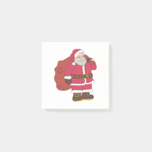Bloco De Notas Papai Noel em vermelho com saco de presentes e ócu