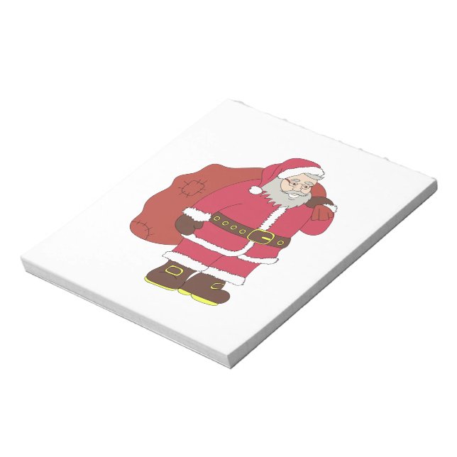 Bloco De Notas Papai Noel em vermelho com saco de presentes e ócu (Invertido)
