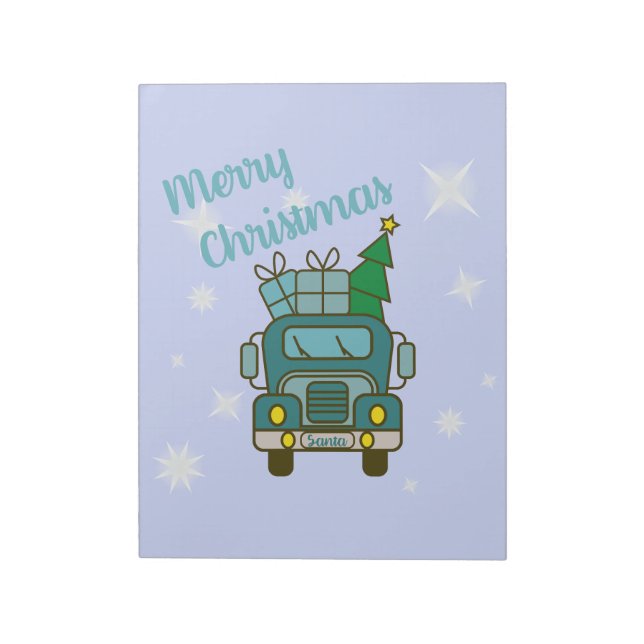 Bloco De Notas Papais noeis de frente de caminhão Feliz Natal (Invertido)