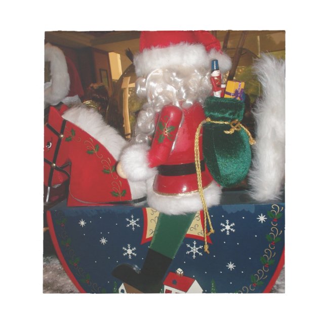 Bloco De Notas Papais noeis de Natal num Cavalo com Impressão de  (Frente)