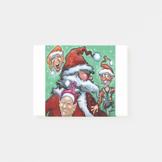 Bloco De Notas Papais noeis e elfos de Natal (Frente)