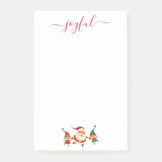 Bloco De Notas Papais noeis e Elves Feliz Natal (Frente)