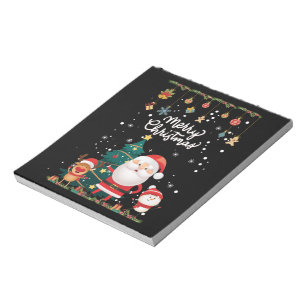 Bloco De Notas Papais noeis engraçados, Snowman, Reindeer Feliz 