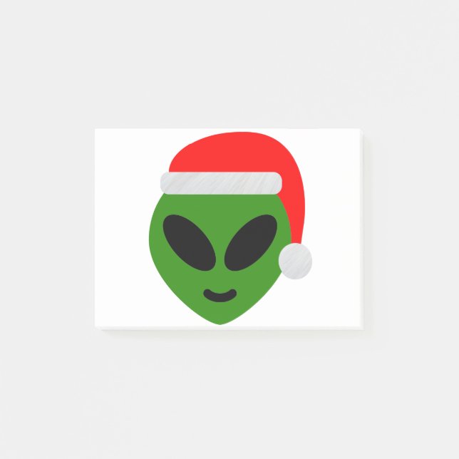 Bloco De Notas papais noeis verdes alienígena emoji (Frente)