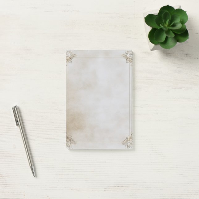 Bloco De Notas Papel antigo de quadro elegante (Escritótio)