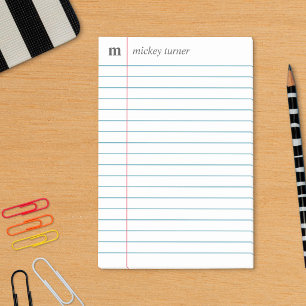 Bloco De Notas Papel de Caderno Branco Adicione seu Nome e Inicia