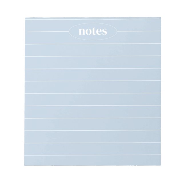 Bloco De Notas Papel de Carta das Notas Azul e Moderno (Frente)