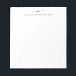 Bloco De Notas Papel de carta de Casal do Monograma de Swash de S<br><div class="desc">Placa de Nota de Casal do Monograma de Troca de Script Moderno</div>