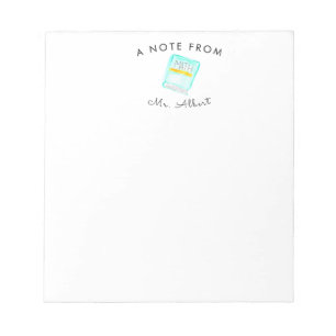 Bloco de notas papel de carta de presente de profe