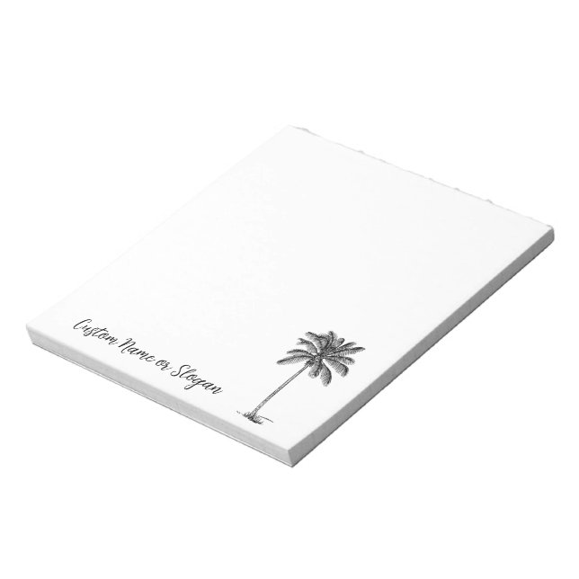 Bloco De Notas Papel de Carta de Tema Tropical de Praia de Árvore (Invertido)