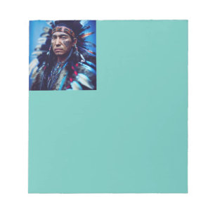 BLOCO DE NOTAS PAPEL DE CARTA NATIVO AMERICANO WARRIOR ESCREVENDO