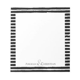 Bloco De Notas Papel de Carta para Casais de Stripes Negras Moder