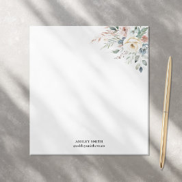Bloco De Notas Papel de carta para monograma floral elegante