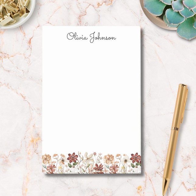 Bloco De Notas Papel de Carta Personalizado com Aquarela de Prado (In situ)
