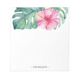 Bloco De Notas Papel de Carta Personalizado de Aquarela Tropical