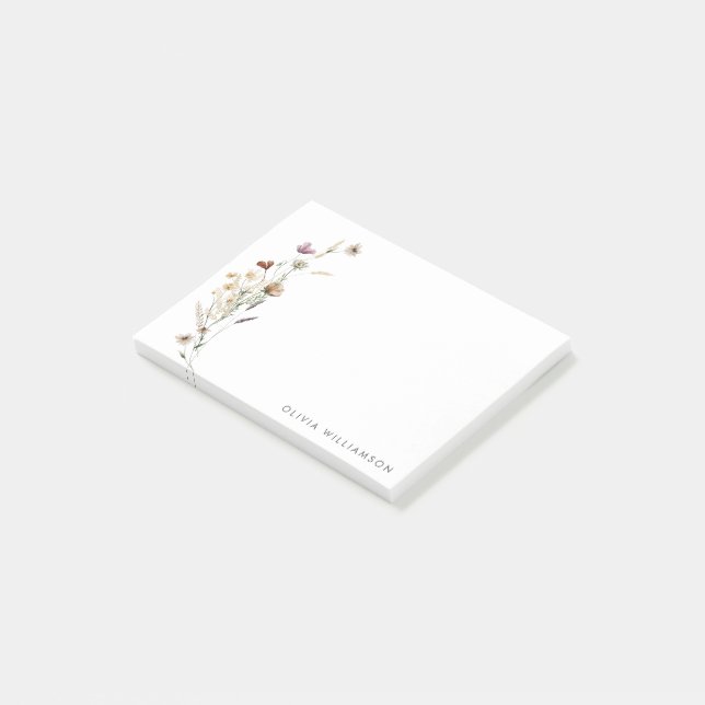 Bloco De Notas Papel de Carta Personalizado de Flor Selvagem Mini (Inclinado)