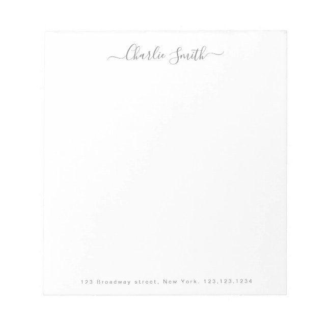 Bloco De Notas Papel de carta personalizado de nome de script min (Frente)