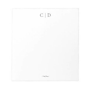 Bloco De Notas Papel de Carta Personalizado do Monograma de Elegâ