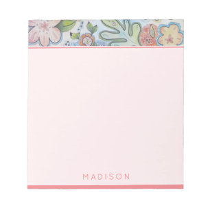 Bloco De Notas Papel de Carta Personalizado Floral para Notepad B