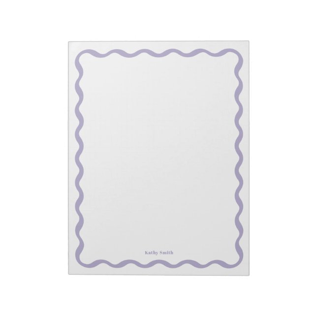 Bloco De Notas Papel de Carta Personalizado Moderno de Lavanda On (Invertido)