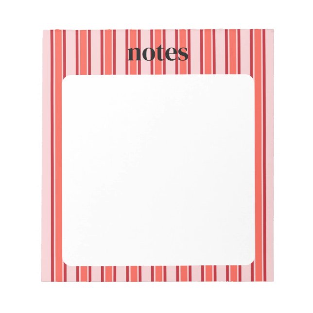 Bloco De Notas Papel de carta personalizável, rosa-chic e vermelh (Frente)