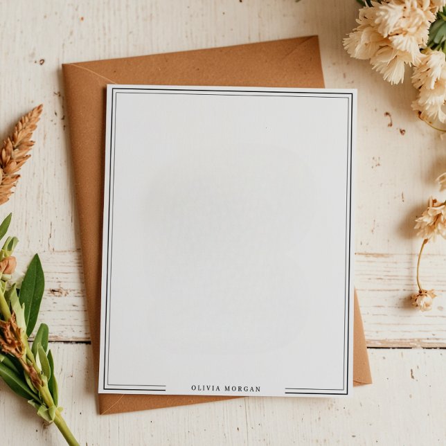 Bloco De Notas Papel de Carta Simples de Borda Preta (Criador carregado)