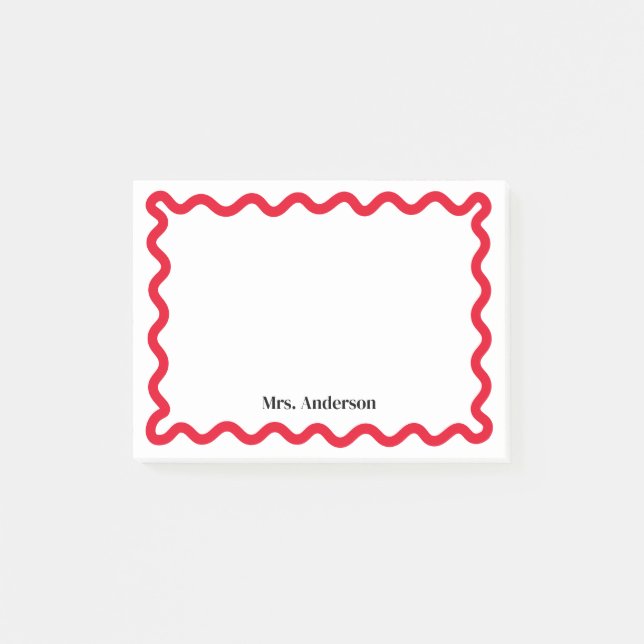 Bloco De Notas Papel de carta simples Wavy (Frente)